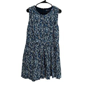 Gap Womens Sleeveless Blue Floral Print Dress SZ 14